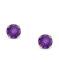 Gemstone Stud Earrings 14K Yellow Gold