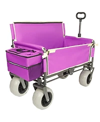 Streamdale Furniture 3-in-1 Heavy-Duty Folding Wagon Cart with Bench Seat 500lbs