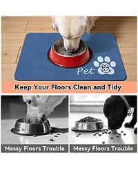 Aronkl Quick Dry Super Absorbent Pet Feeding Mat Non-Slip Waterproof Floor Protector for Dogs Cats