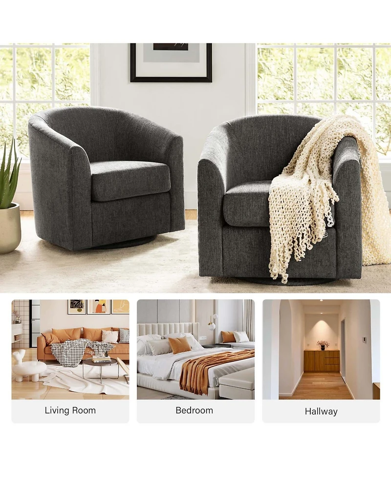 Hulala Home Amiir Upholstered Swivel Accent Chair