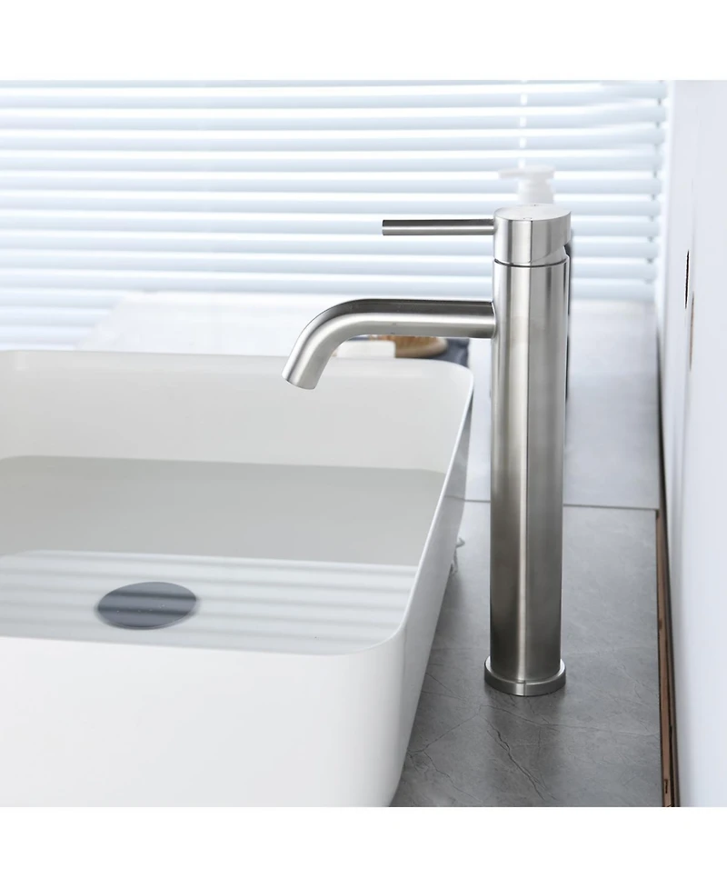 Midola Single Hole Single Handle Bathroom Sink Faucet, Modern Design, Easy to Install, Available in Brushed Nickel