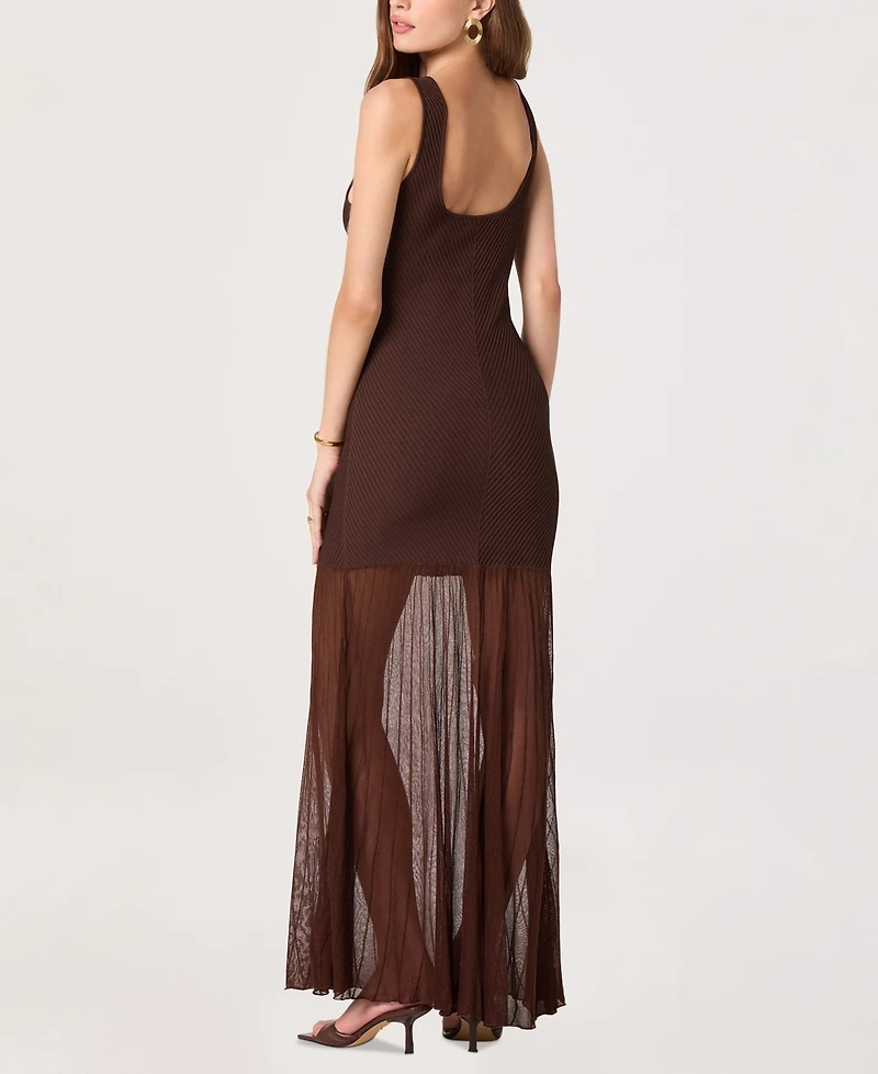 Astr the Label Women's Drop-Waist Scoop Neck Maxi Dress