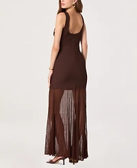 Astr the Label Women's Drop-Waist Scoop Neck Maxi Dress