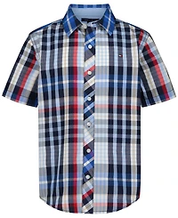 Tommy Hilfiger Boys' 2T-7 Plaid Short-Sleeve Button-Front Shirt
