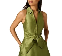 Adrianna Papell Women's Tie-Front Midi Dress
