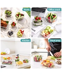 Sorbus Clear 4 Pack Round Stackable Food Storage Bowls with Airtight Lids for Pantry, Fridge, Mealprep and More
