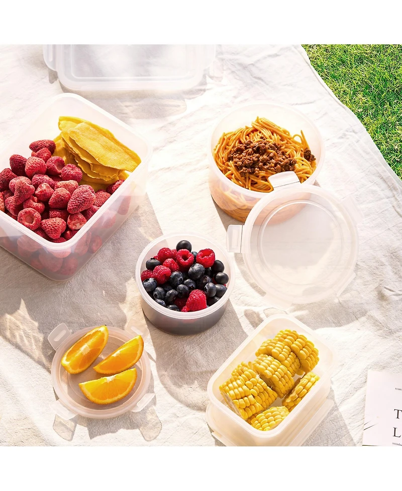Sorbus 3 Pack Clear Stackable Plastic Food Storage Container with Airtight Lids for Pantry, Fridge, Mealprep and More