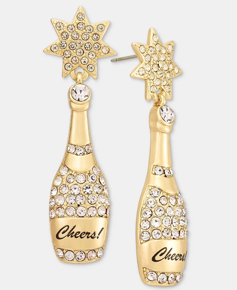Holiday Lane Nye Champagne Cheers Earrings, Macy's Exclusive