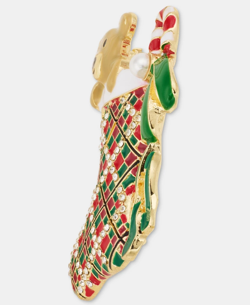 Holiday Lane Plaid Stocking Pin, Macy's Exclusive
