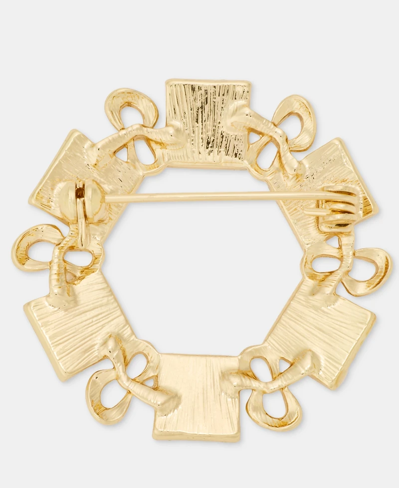 Holiday Lane Present Wreath Pin, Macy's Exclusive