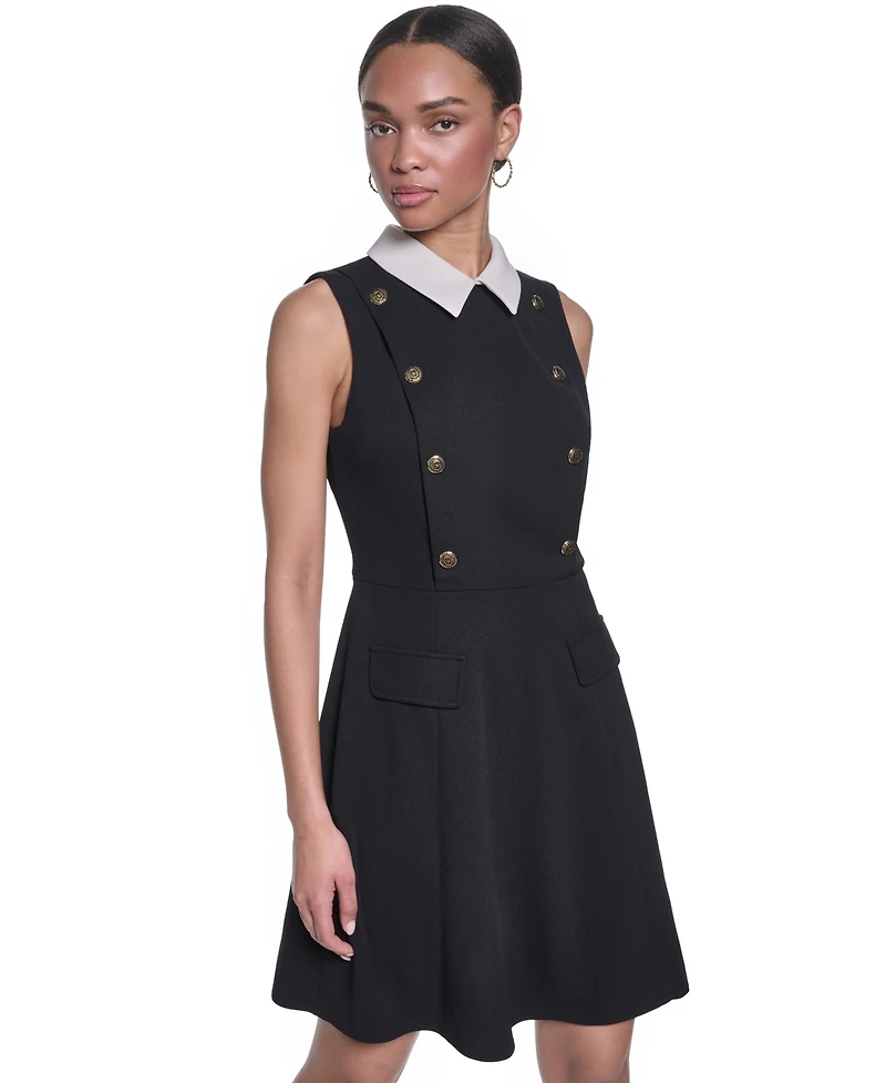 Karl Lagerfeld Paris Women's Collared A-line Dress