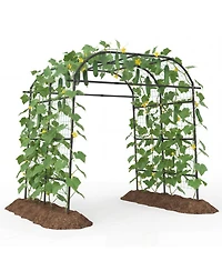 Gouun 7.5 Ft Tall Metal Garden Arch Trellis for Climbing Plants