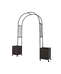 Gouun 91 in Garden Arch Trellis with 2 Self-Watering Planter Boxes