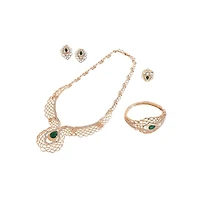Sohi Women's Gold-Plated Stones Jewellery Set