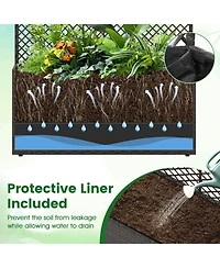 Gouun Set of 2 49 in Raised Garden Bed with Trellis and Wicker Planter Box