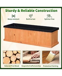 Gouun Wooden Raised Garden Bed with Drainage Holes Liner Solid Fir Wood Box
