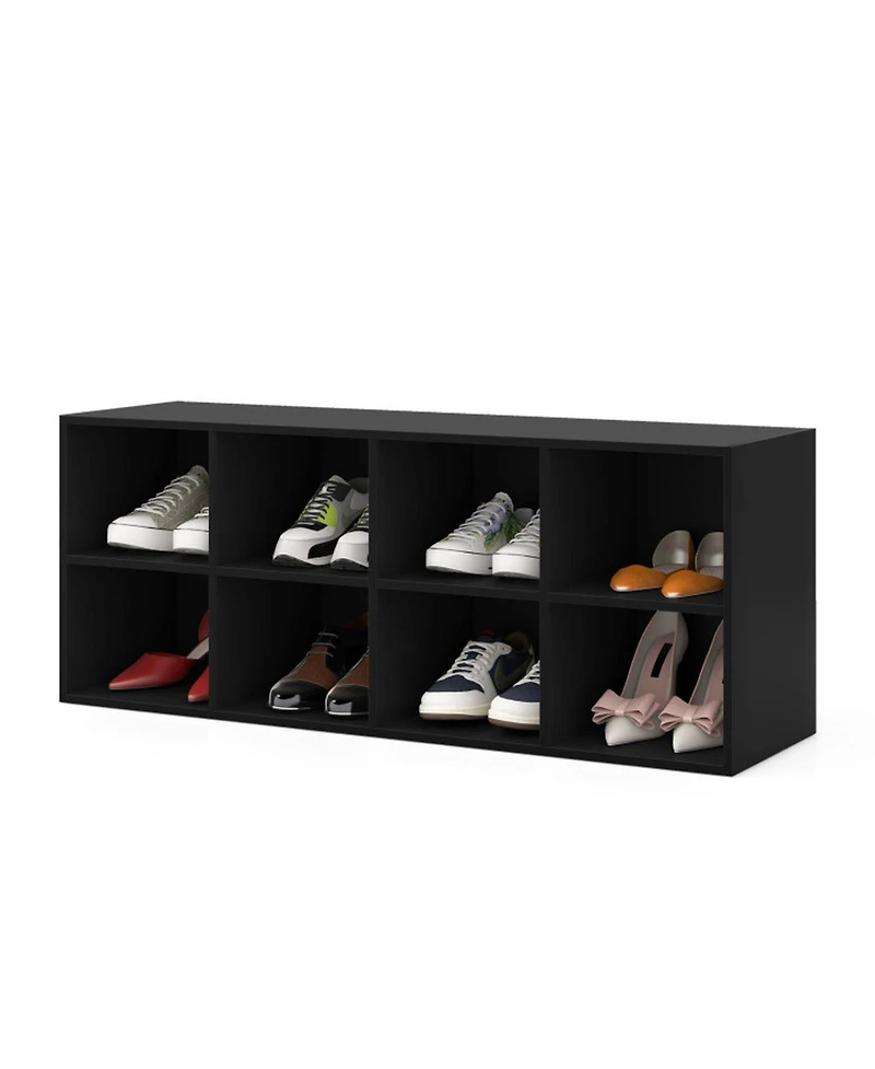 Gouun 8-Cubby Shoe Organizer Storage Bench 500 lbs Entryway Cabinet