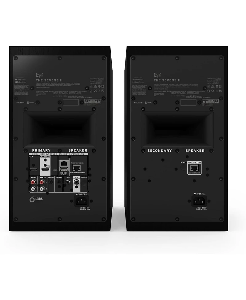 Klipsch The-sevens-ii-ebony 6.5inch Dolby Atmos Powered Speaker Pair