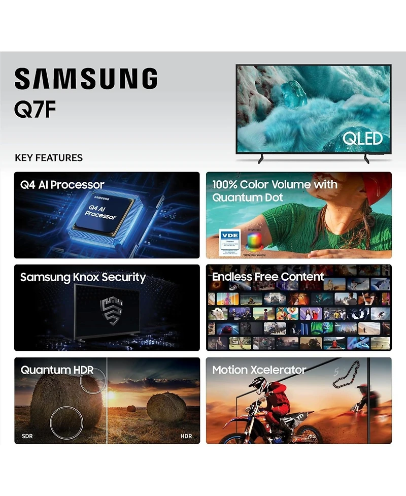 Samsung QN43Q7FAAFXZA 43 Inch Qled Q7F 4K Vision Ai Smart Tv with a 2 Year Amber Protection Plan (2025)