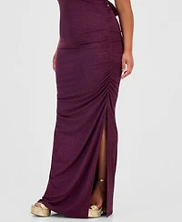 Emerald Sundae Trendy Plus Halter-Neck Side-Slit Evening Gown