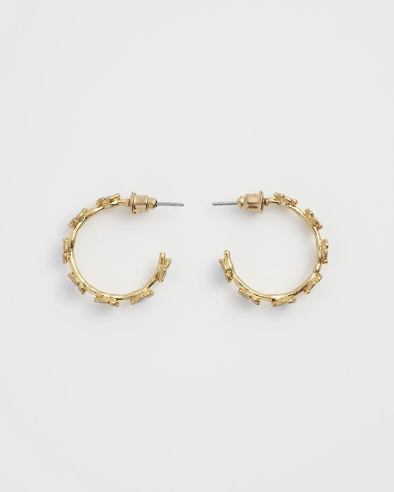 Fable England Forget-Me-Not Stud Hoop Earrings