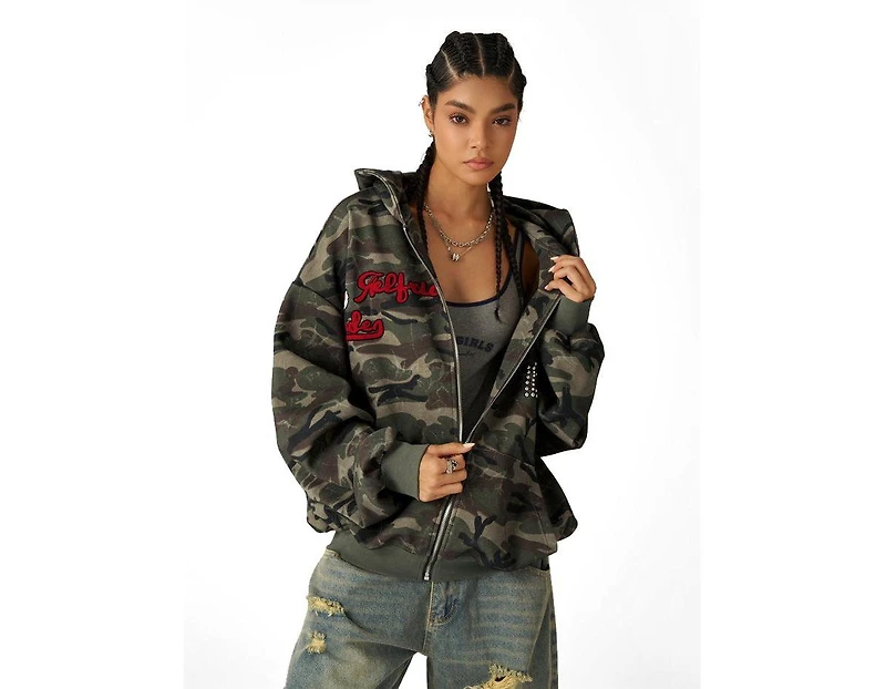Aelfric Eden Women's Camo Zip Up Hoodie