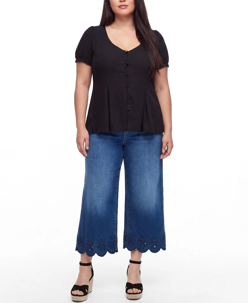 Torrid Plus Belle Isle Button Front Top