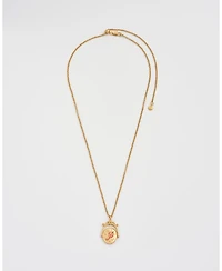 Fable England P Initial Peony Gold Spinner Chain Necklace