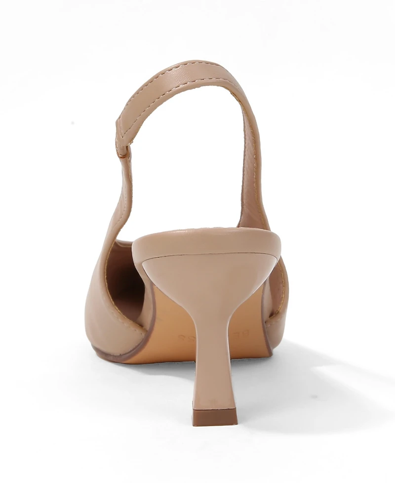 Berness Women's Circe Pointed Toe Slingback Kitten Heels