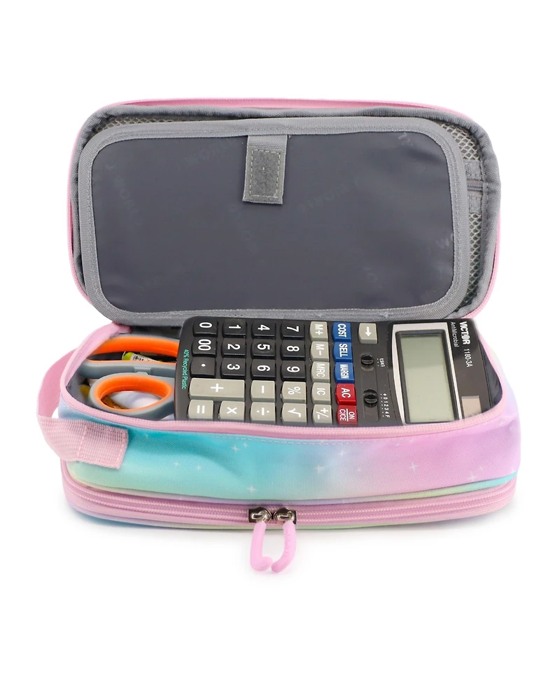 J World Doodle Pencil Case with Organizational Pockets and Handle Strap