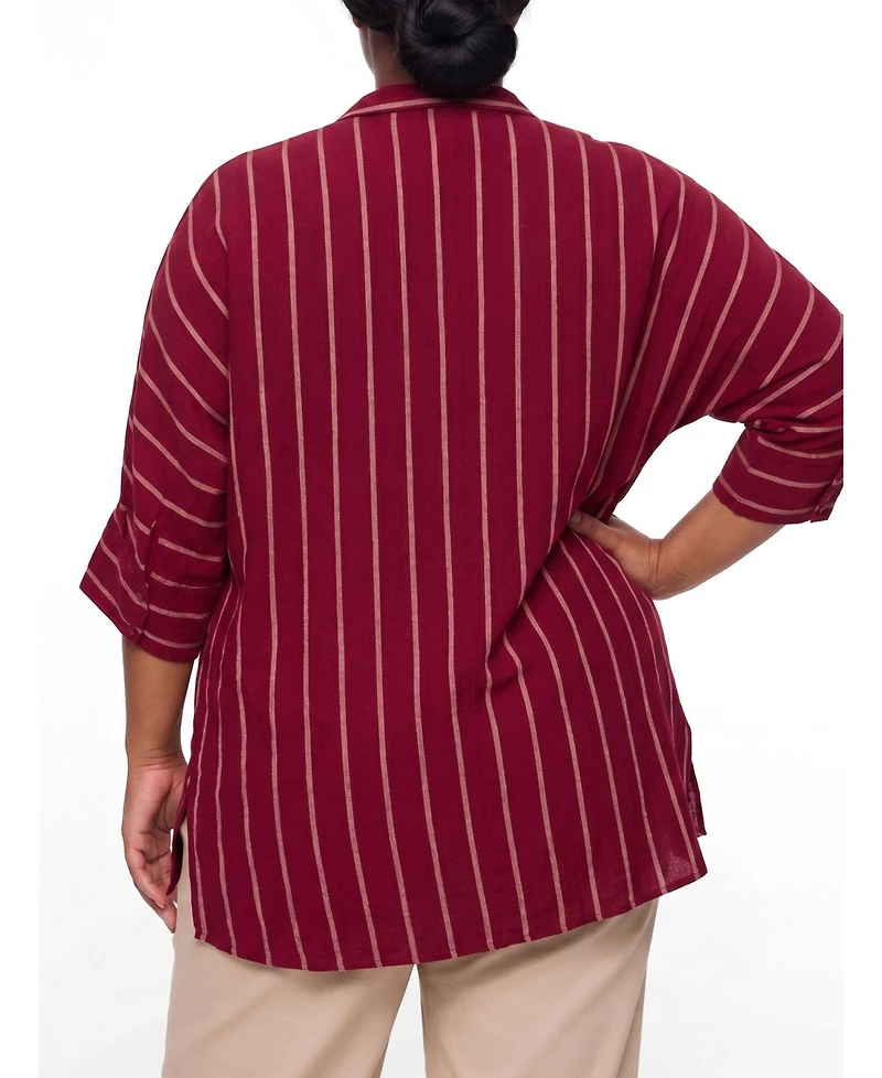 Torrid Plus Belle Isle Cotton Linen Popover Tunic