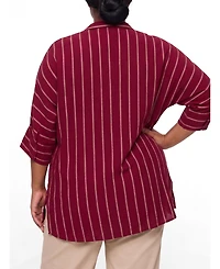 Torrid Plus Belle Isle Cotton Linen Popover Tunic