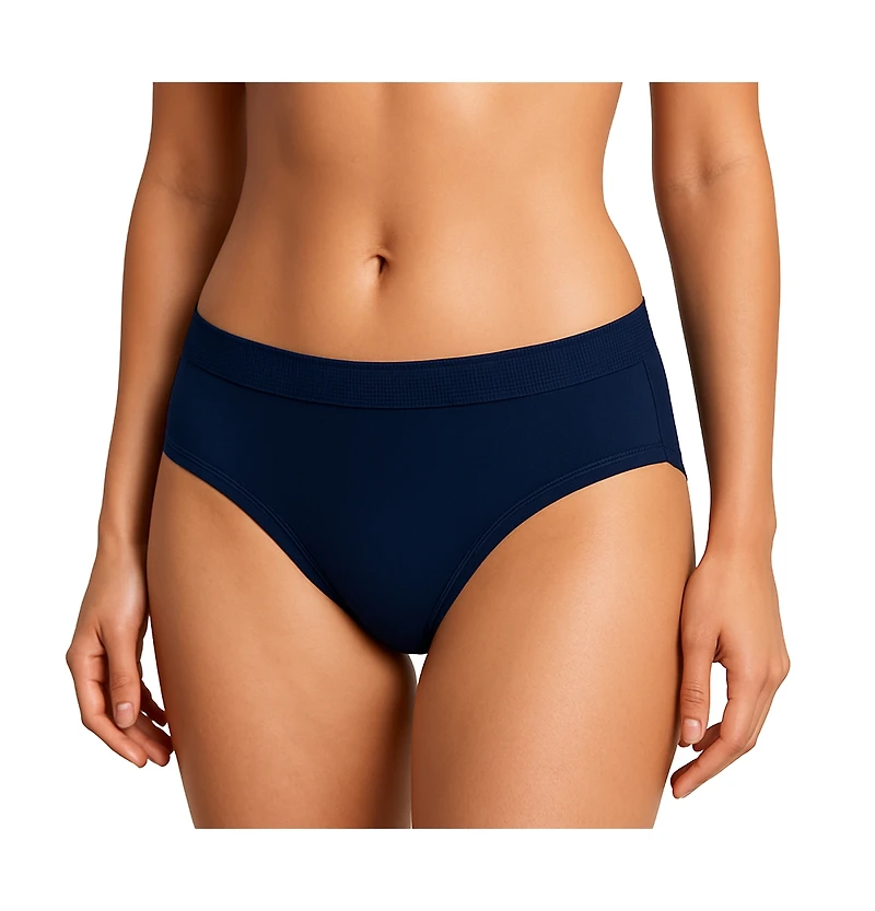 Lands' End Women's Hipster Cotton Comfort Seamless Basics 3 Pack Panties