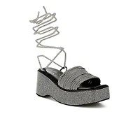 Swifties Rhinestone Embellished Lace-Up Sandals