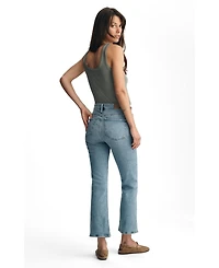 Mavi Jeans Women's Anika Mid Rise Cropped Flare Lt Brushed Flex Blue