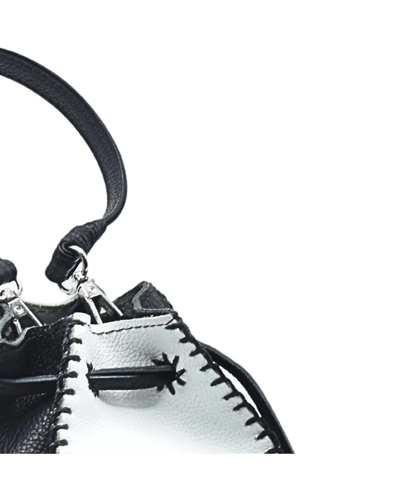 Carlos Falchi Mini Bucket Leather Pouch Bag