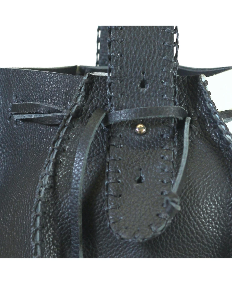 Carlos Falchi Bucket Leather Bag