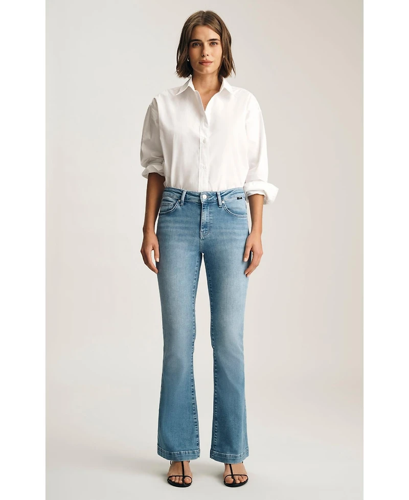 Mavi Jeans Women's Sydney High Rise Flare Mid Blue Feather