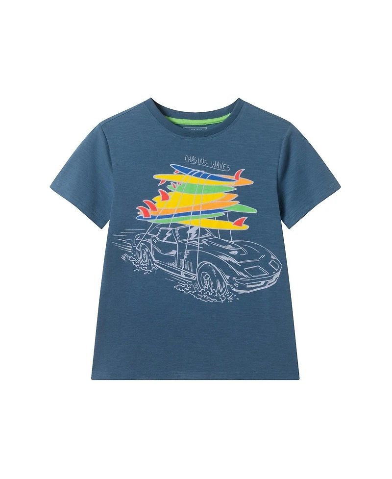 Andy & Evan Boys and Navy Surfing Graphic Tee