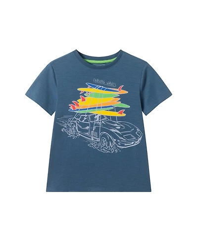Andy & Evan Boys and Navy Surfing Graphic Tee