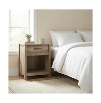 Starlight Canyon Home Lintel Oak Finish Night Stand with Industrial and Modern Farmhouse Style