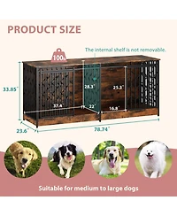 Homsee Double Dog Cage with Divider - Heavy Duty Metal Pet Enclosure with Tree Branch Design Bars | Industrial Dog Kennel for Medium Large Breeds