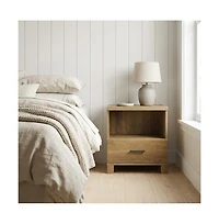 Starlight Canyon Home Wooden Nightstand in Timber Oak Finish with Rustic and Modern Farmhouse Style