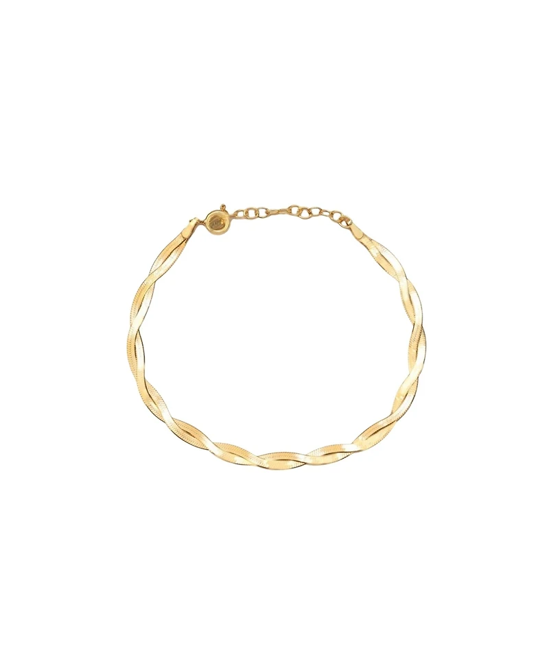 Bearfruit Jewelry 18k Gold Plating over Sterling Silver Cass Chain Bracelet Trendy Minimalist Unique