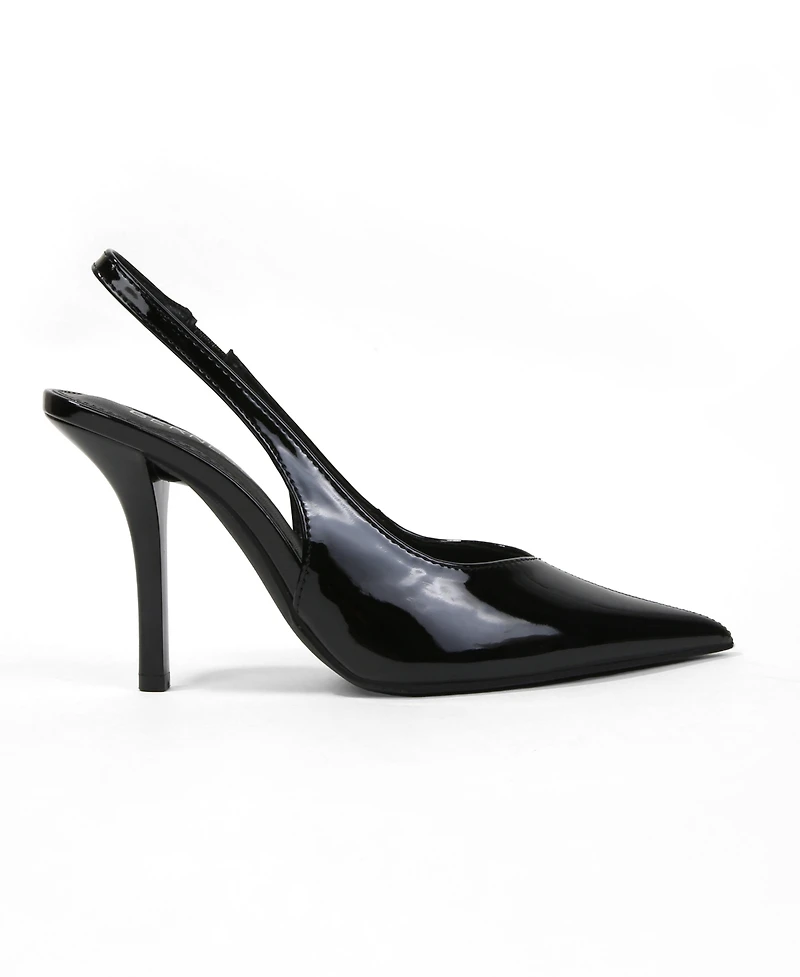 Berness Women's Constantine Patent Pointed Toe Slingback Heels
