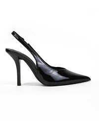 Berness Women's Constantine Patent Pointed Toe Slingback Heels