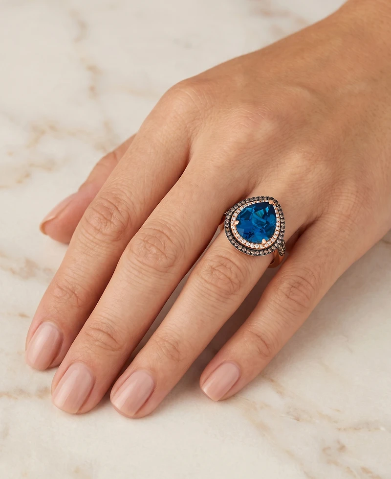 Le Vian London Blue Topaz (4-1/2 ct. t.w.), Diamond (0.45 t.w.) Ring 14k Strawberry Gold (Also Available Honey & Vanilla Gold)