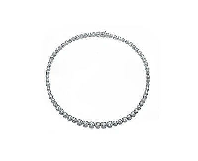 Genevive Elegant Radiant Round Cz Tennis Necklace