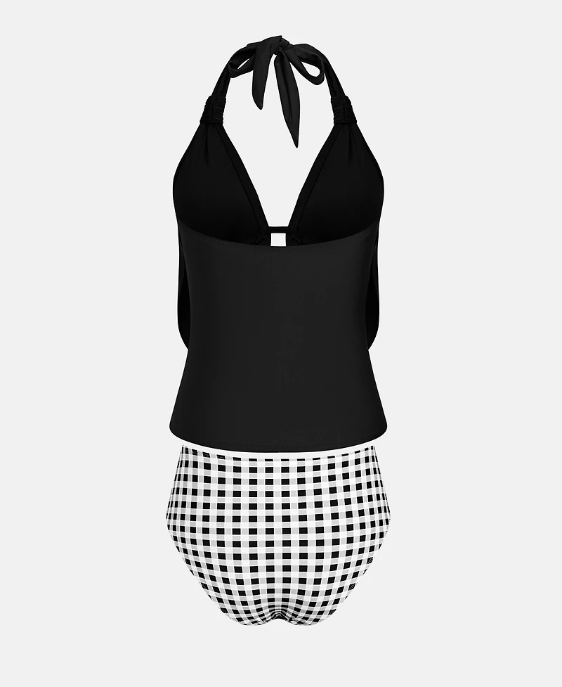 Cupshe Women's V-Neck Adjustable Straps Tankini Set