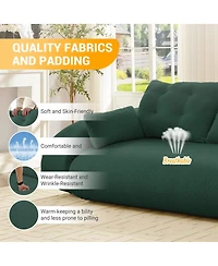 Maison Boucle 78.7'' Teddy 2-Seat 3-in-1 Sleeper Sofa, Foldable Foam Sofa Bed